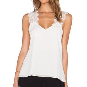 Cami NYC The Chelsea Lace Strap Silk Tank White | XS